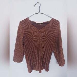 Peter Nygard Brown Glitter Top